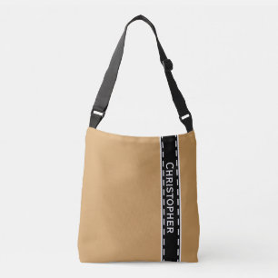 Zwarte zeemrand + uw rug. en ideeën crossbody tas