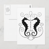  zwarte zeepaardjes briefkaart (Voorkant / Achterkant)