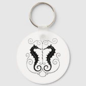 zwarte zeepaardjes sleutelhanger (Voorkant)