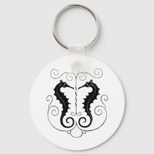  zwarte zeepaardjes sleutelhanger