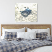 Zwarte zeeschelp canvas afdruk (Insitu (Slaapkamer))