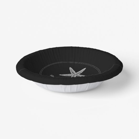 Zwarte Zeesterren Trouwpapier kommen (Gebogen)