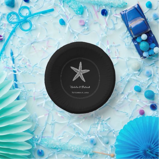 Zwarte Zeesterren Trouwpapier kommen (Feest)