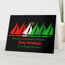 Zwarte Zeevaart Kerstkaart met Zeilboten