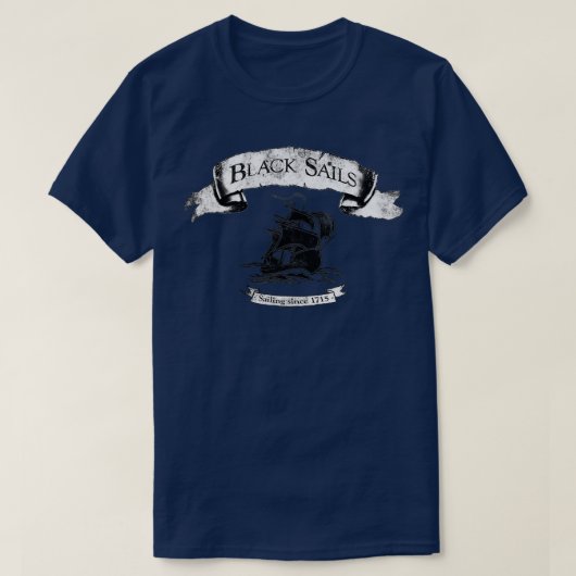 Zwarte zeilen sinds 1715 klassieke TShirt (Design voorkant)