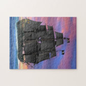 Zwarte zeilen van de zeven zeeën legpuzzel (Horizontaal)