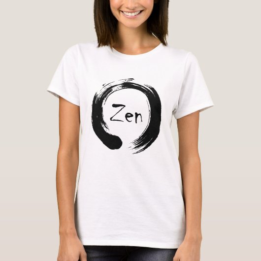 Zwarte Zen Ensō T-shirt (Voorkant)