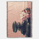 Zwarte Zen stenen bloemen Deken (Voorkant Verticaal)