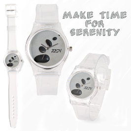 Zwarte Zen stenen met Initialen Chic Horloge