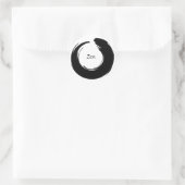 Zwarte Zen-Sticker Ronde Sticker (Tas)