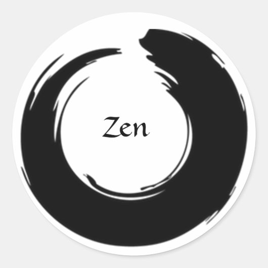 Zwarte Zen-Sticker Ronde Sticker (Voorkant)