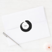 Zwarte Zen-Sticker Ronde Sticker (Envelop)