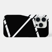 Zwarte Zig Zag Patroon iPhone Hoesje 15 Pro Case (Achterkant horizontaal)