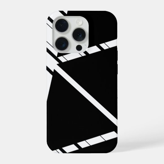 Zwarte Zig Zag Patroon iPhone Hoesje 15 Pro Case (Achterkant)
