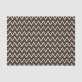 Zwarte zigzag Chevron over Tan Achtergrond Tissuepapier (Voorkant)