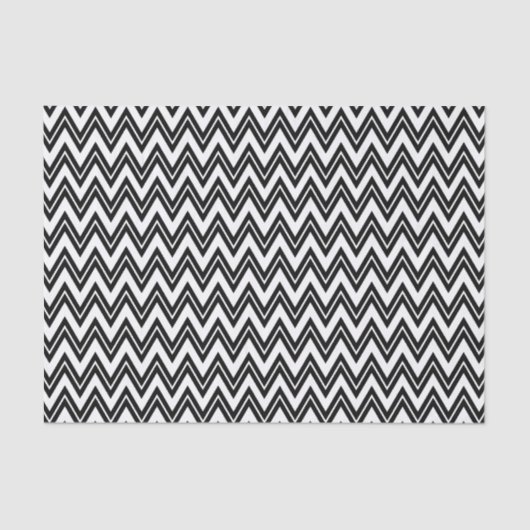 Zwarte zigzag Chevron over witte achtergrond Tissuepapier (Voorkant)
