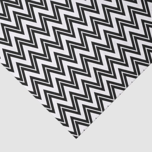 Zwarte zigzag Chevron over witte achtergrond Tissuepapier (Detail)