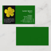 Zwarte zijband ventilator - Buttercup - groen Visitekaartje (Voorkant / Achterkant)