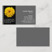 Zwarte zijband ventilator - Geel chrysanthemum Visitekaartje (Voorkant / Achterkant)