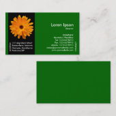 Zwarte zijband ventilator - Oranje marigold - groe Visitekaartje (Voorkant / Achterkant)