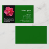 Zwarte zijband ventilator - Red Camellia II - groe Visitekaartje (Voorkant / Achterkant)