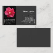 Zwarte zijband ventilator - Rode Camellia II Visitekaartje (Voorkant / Achterkant)