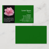 Zwarte zijband ventilator - Roze Camellia II - Gro Visitekaartje (Voorkant / Achterkant)