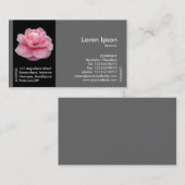 Zwarte zijband ventilator - Roze Camellia II Visitekaartje (Voorkant / Achterkant)