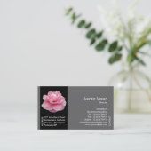 Zwarte zijband ventilator - Roze Camellia II Visitekaartje (Staand voorkant)