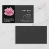 Zwarte zijband ventilator - Roze Camellia II Visitekaartje (Voorkant / Achterkant)