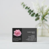 Zwarte zijband ventilator - Roze Camellia II Visitekaartje (Staand voorkant)