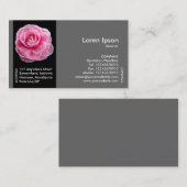 Zwarte zijband ventilator - Roze Camellia Visitekaartje (Voorkant / Achterkant)
