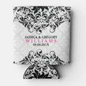  zwarte zijde op witte doekjes blikjeskoeler (Voorkant)