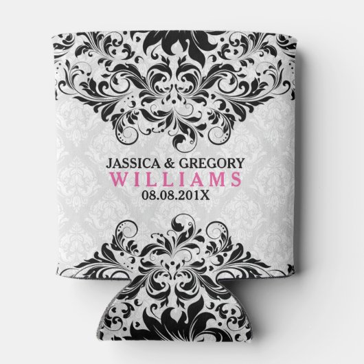 zwarte zijde op witte doekjes blikjeskoeler (Achterkant)