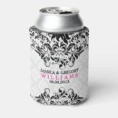  zwarte zijde op witte doekjes blikjeskoeler (Blikje Achterkant)