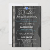 Zwarte Zijde, Parels en Blauwe Volwassendag Kaart (Voorkant)