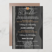 Zwarte Zijde, parels en Oranje volwassen verjaarda Kaart (Voorkant / Achterkant)