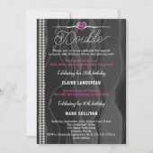 Zwarte Zijde, parels en roze volwassen verjaardag Kaart (Voorkant)