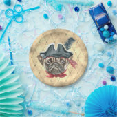 Zwarte zijde van de Borden van Pug Pirate Paper Papieren Bordje (Feest)