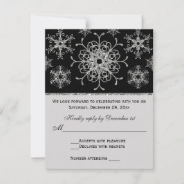 Zwarte Zilver Glitters LOOK Sneeuwvlokken RSVP Kaa Kaartje
