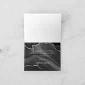 Zwarte & Zilver Hartelijk dank Bedankkaart (Binnen)