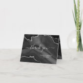 Zwarte & Zilver Hartelijk dank Bedankkaart (Voorkant)