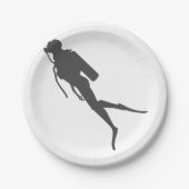 Zwarte zilverduikers papieren bordje (Voorkant)