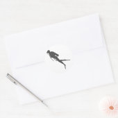 Zwarte zilverduikers ronde sticker (Envelop)