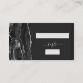 Zwarte zilveren agaat bruiloft escort plaatskaartje (Voorkant)