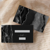 Zwarte zilveren agaat bruiloft escort plaatskaartje