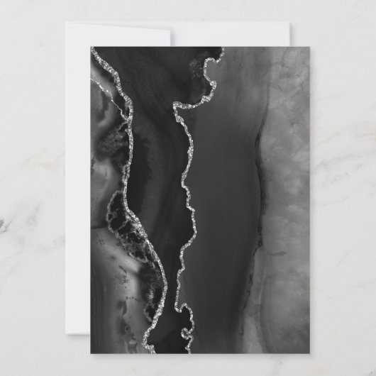 Zwarte zilveren agaat Dark 50ste verjaardagsfeest Kaart (Achterkant)