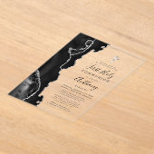 Zwarte zilveren agaat Eerste Heilige Communie Acryl Uitnodigingen (Laagn)