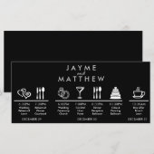 Zwarte zilveren bruiloft tijdlijn Welkomsttas Opme (Voorkant / Achterkant)