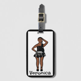 Zwarte Zilveren Danser #1 Bagagelabel